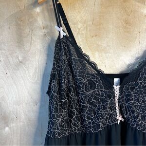 Cacique Babydoll in Black and Lace Detailing